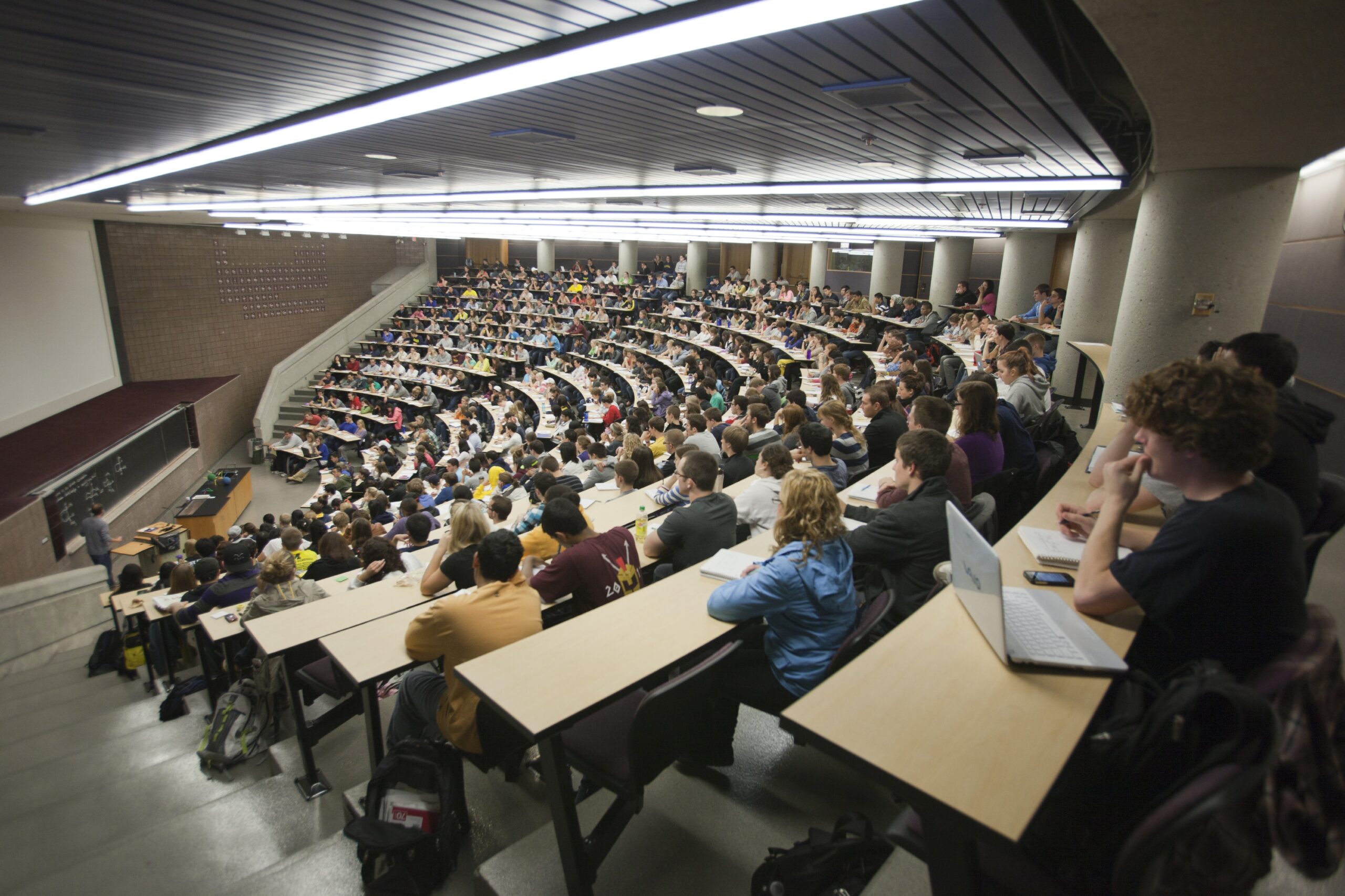 10/24/11 Students fill a hall for a Chemistry lecture during a "Day in the Life" of the University of Michigan on October 24, 2011.